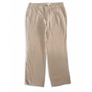 Banana Republic Women’s 100% Linen Tan Wide Leg Trouser Pants Size 8